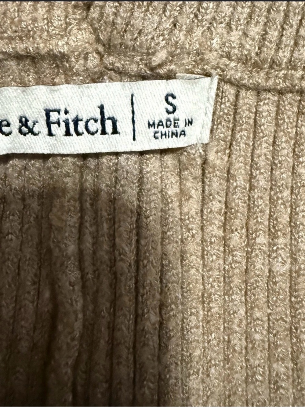 Abercrombie & Fitch Ribbed Drawstring Shorts - Tan - Picture 4 of 4